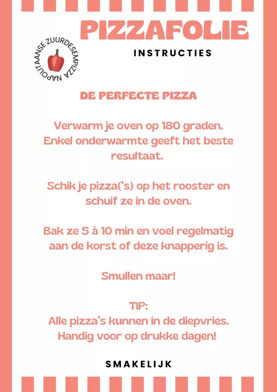 Pizzafolie instructies 5 -  - PIZZAFOLIE